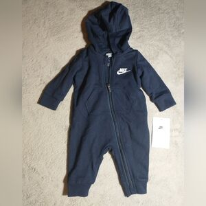 NWT Nike Black/Obsidian Hooded Long-Sleeved One-Piece - Size 3M